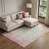 8' X 10' Pink And Ivory Abstract Washable Area Rug With UV Protection