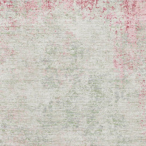 8' X 10' Pink And Ivory Abstract Washable Area Rug With UV Protection
