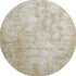 8' Wheat And Ivory Abstract Washable Round Rug With UV Protection
