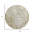 8' Wheat And Ivory Abstract Washable Round Rug With UV Protection