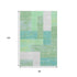 8' X 10' Artichoke Green Teal And Ivory Geometric Washable Area Rug With UV Protection