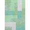 8' X 10' Artichoke Green Teal And Ivory Geometric Washable Area Rug With UV Protection