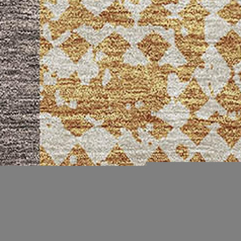 9' X 12' Coffee Gold And Ivory Geometric Washable Area Rug With UV Protection
