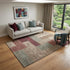 5' X 8' Coffee And Merlot Geometric Washable Area Rug With UV Protection