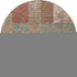 8' Coffee And Merlot Geometric Washable Round Rug With UV Protection