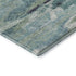 8' Artichoke Green Teal And Ivory Abstract Washable Round Rug With UV Protection