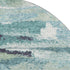 8' Artichoke Green Teal And Ivory Abstract Washable Round Rug With UV Protection