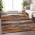 8' X 10' Copper Ivory And Gray Abstract Washable Area Rug With UV Protection