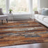 8' X 10' Copper Ivory And Gray Abstract Washable Area Rug With UV Protection