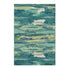 5' X 8' Emerald Ivory And Teal Abstract Washable Area Rug With UV Protection