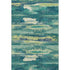 5' X 8' Emerald Ivory And Teal Abstract Washable Area Rug With UV Protection