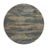 8' Graphite Gold And Blue Abstract Washable Round Rug With UV Protection