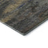 8' Graphite Gold And Blue Abstract Washable Round Rug With UV Protection