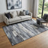 5' X 8' Gray And Ivory Abstract Washable Area Rug With UV Protection