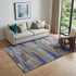 5' X 8' Lavender Pink And Orange Abstract Washable Area Rug With UV Protection
