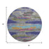 8' Lavender Pink And Orange Abstract Washable Round Rug With UV Protection