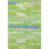 5' X 8' Lime Green Blue And Pink Abstract Washable Area Rug With UV Protection