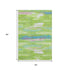 5' X 8' Lime Green Blue And Pink Abstract Washable Area Rug With UV Protection