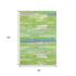 8' X 10' Lime Green Blue And Pink Abstract Washable Area Rug With UV Protection