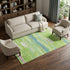 8' X 10' Lime Green Blue And Pink Abstract Washable Area Rug With UV Protection
