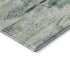 8' Mint Green Ivory And Blue Abstract Washable Round Rug With UV Protection