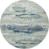 8' Mint Green Ivory And Blue Abstract Washable Round Rug With UV Protection
