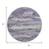 8' Purple And Ivory Abstract Washable Round Rug With UV Protection