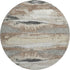 8' Taupe Beige And Brown Abstract Washable Round Rug With UV Protection