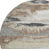 8' Taupe Beige And Brown Abstract Washable Round Rug With UV Protection