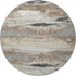 8' Taupe Beige And Brown Abstract Washable Round Rug With UV Protection