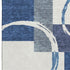 5' X 8' Blue And Ivory Geometric Washable Area Rug With UV Protection