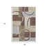 5' X 8' Brown Beige And Ivory Geometric Washable Area Rug With UV Protection