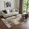 5' X 8' Brown Beige And Ivory Geometric Washable Area Rug With UV Protection
