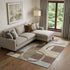 8' X 10' Brown Beige And Ivory Geometric Washable Area Rug With UV Protection