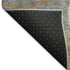 8' Pewter Gray And Black Geometric Washable Round Rug With UV Protection