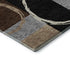 8' Pewter Gray And Black Geometric Washable Round Rug With UV Protection