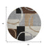 8' Pewter Gray And Black Geometric Washable Round Rug With UV Protection