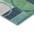 5' X 8' Teal Ivory And Green Geometric Washable Area Rug With UV Protection