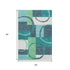5' X 8' Teal Ivory And Green Geometric Washable Area Rug With UV Protection