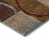 8' Wheat Burgundy And Gray Geometric Washable Round Rug With UV Protection