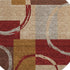 8' Wheat Burgundy And Gray Geometric Washable Round Rug With UV Protection