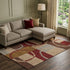 8' X 10' Wheat Burgundy And Gray Geometric Washable Area Rug With UV Protection