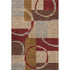 8' X 10' Wheat Burgundy And Gray Geometric Washable Area Rug With UV Protection