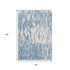 5' X 8' Denim Blue And Ivory Abstract Washable Area Rug With UV Protection