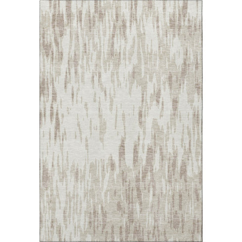 5' X 8' Ivory And Beige Abstract Washable Area Rug With UV Protection