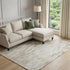 8' X 10' Ivory And Beige Abstract Washable Area Rug With UV Protection