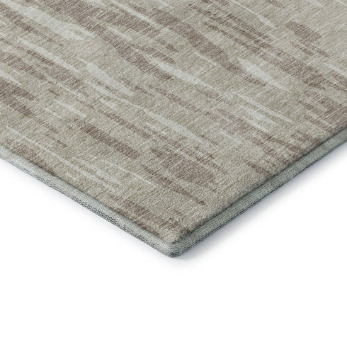 8' X 10' Ivory And Beige Abstract Washable Area Rug With UV Protection