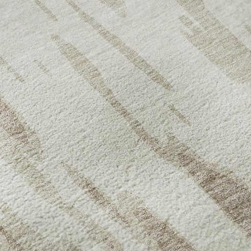 8' X 10' Ivory And Beige Abstract Washable Area Rug With UV Protection