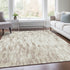 8' X 10' Ivory And Beige Abstract Washable Area Rug With UV Protection