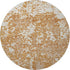 8' Copper And Ivory Abstract Washable Round Rug With UV Protection